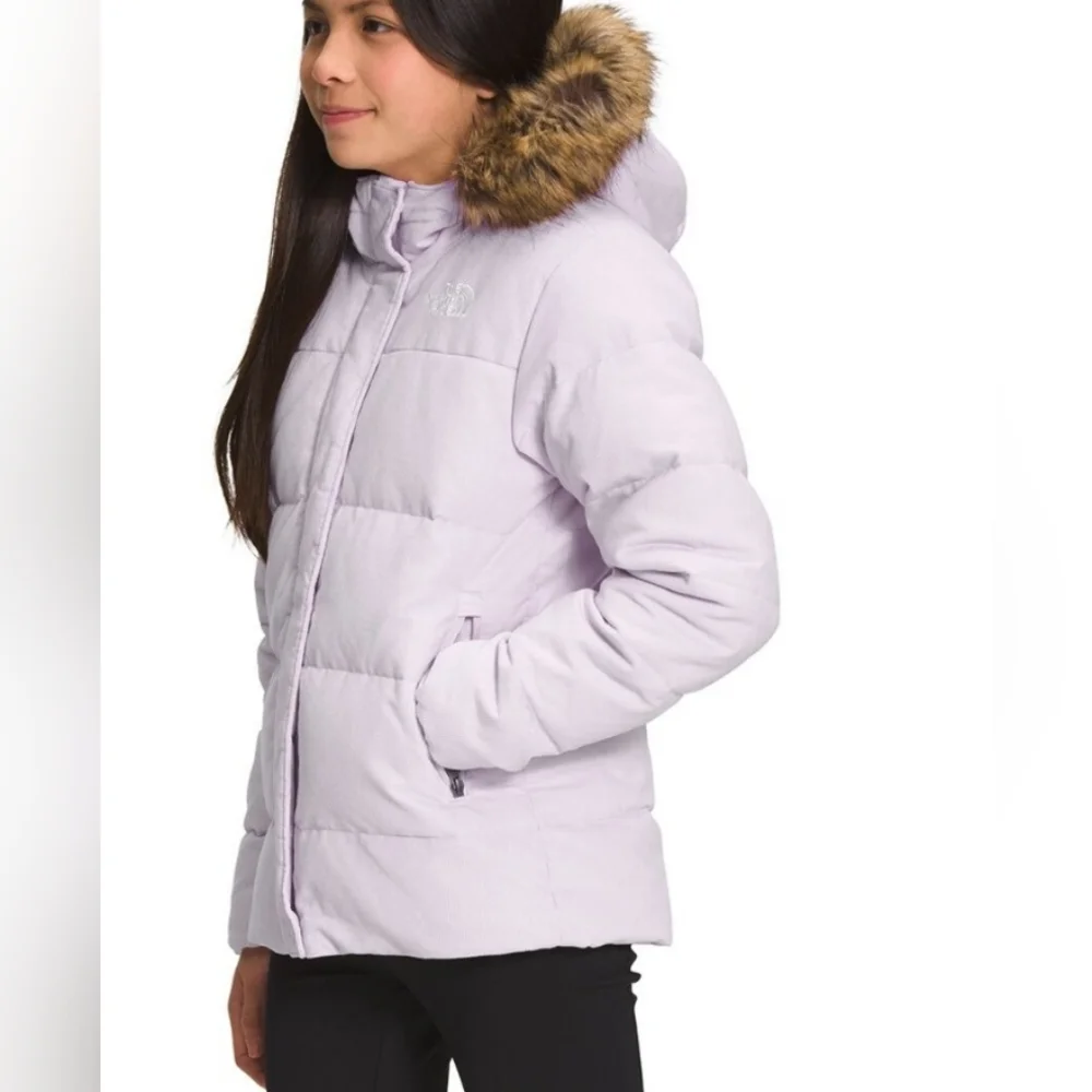 The North Face Light Purple Jacket with Faux Fur Trim